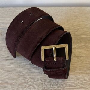 Massimo Dutti Espresso Suede Belt, 80cm